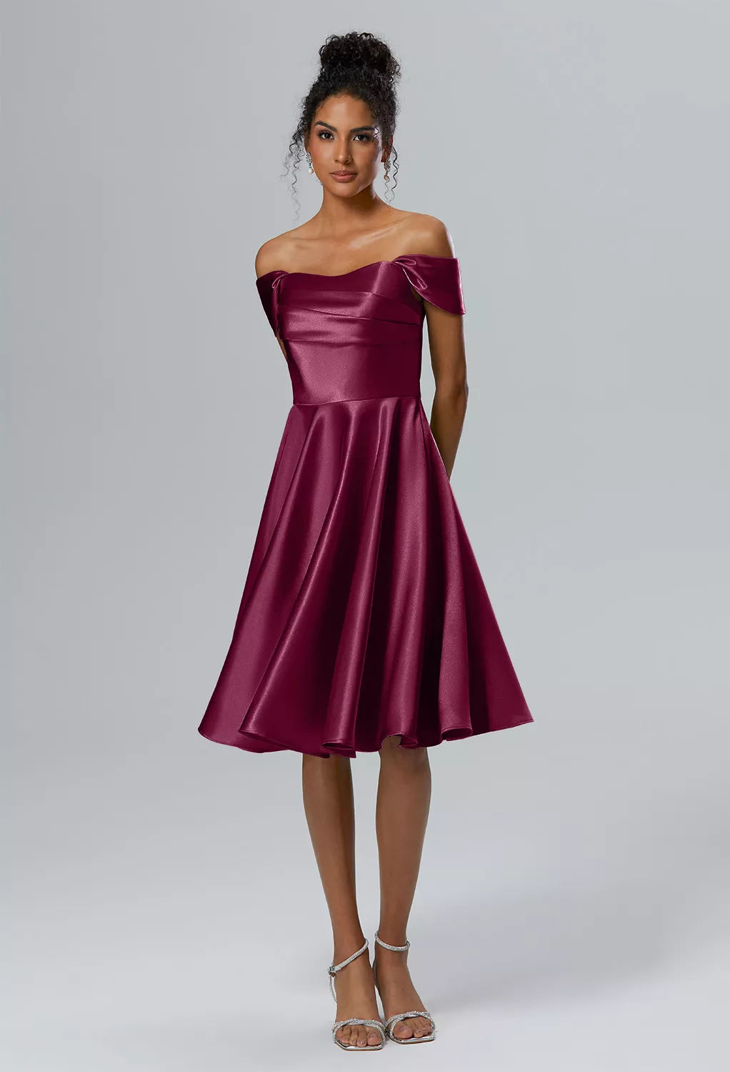 AW Yasmin Burgundy  Cocktail Wedding Guest Dresses